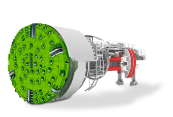 Illustration of a Gripper TBM, which also provides a view of the interior.