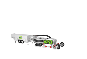 3D illustration of a Reef Boring Machine in white, green and red 