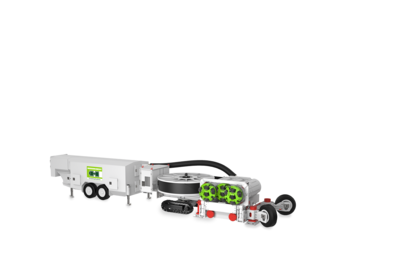 3D-Illustration einer Reef Boring Machine in weiß, grün und rot 