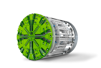 Illustration of a mix shield, which also allows a view of the inside.